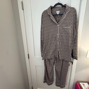 Petite Plume x Parachute Brown Geometric Pima Cotton Pajama Set Womens XL